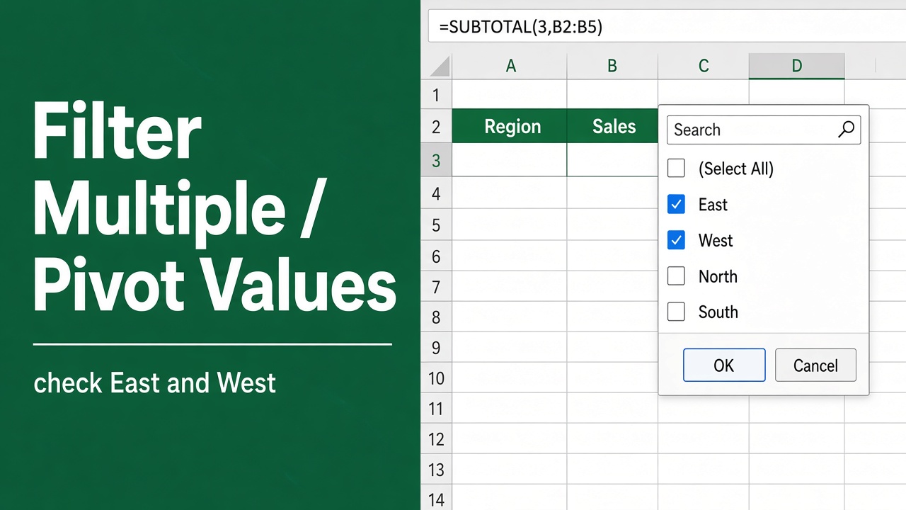 How to Filter Multiple Values in Excel Pivot Table? featured image