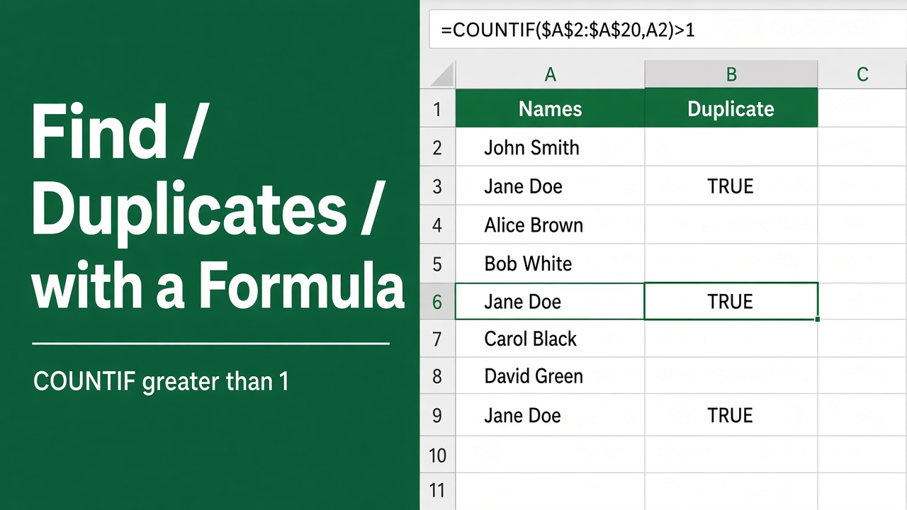 How to Find Duplicate Values in Excel Using Formula? featured image