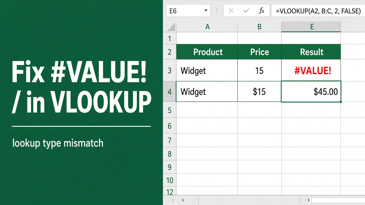 How to Fix a #VALUE! Error in the VLOOKUP Function? featured image