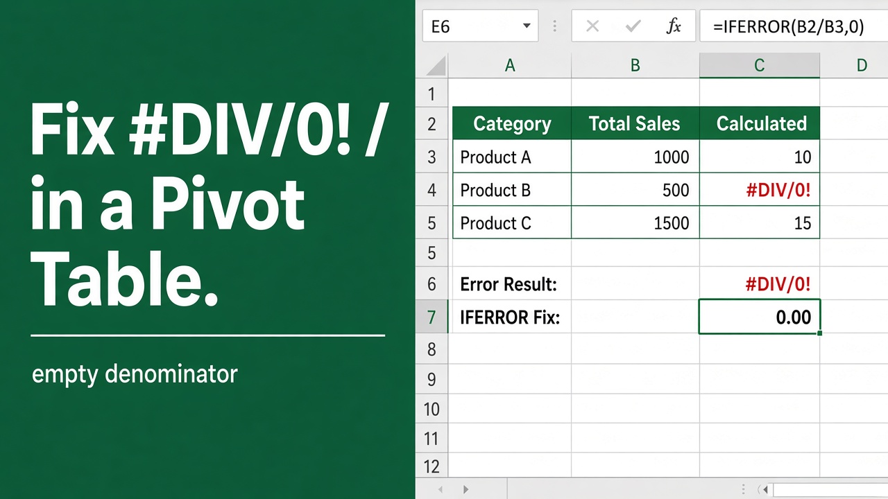 How to Fix #DIV/0 Error in Excel Pivot Table? featured image