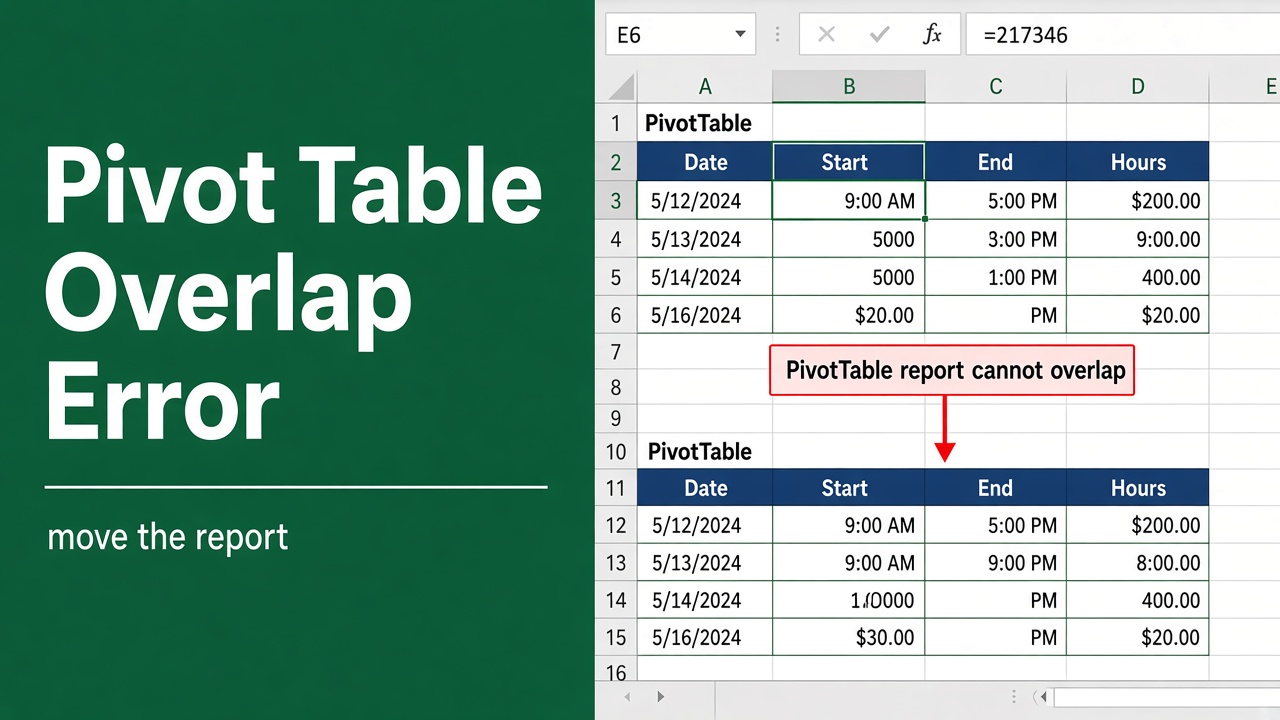 How to Fix Excel Pivot Table Overlap Error? (5 Easy Methods) featured image