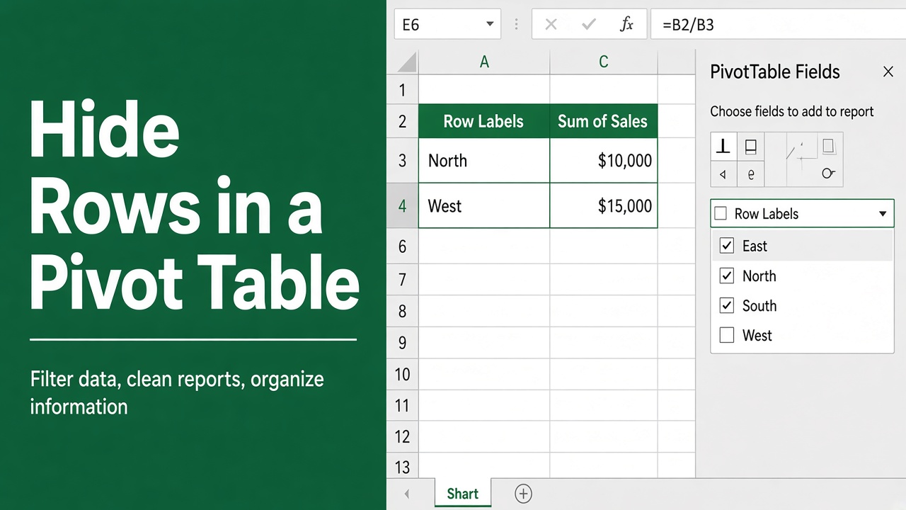 How to Hide Rows in Excel Pivot Table? (6 Easy Methods) featured image