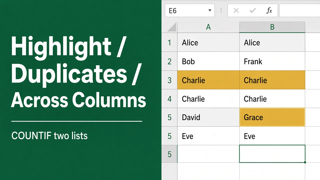 How to Highlight Duplicates in Two Columns in Excel? featured image