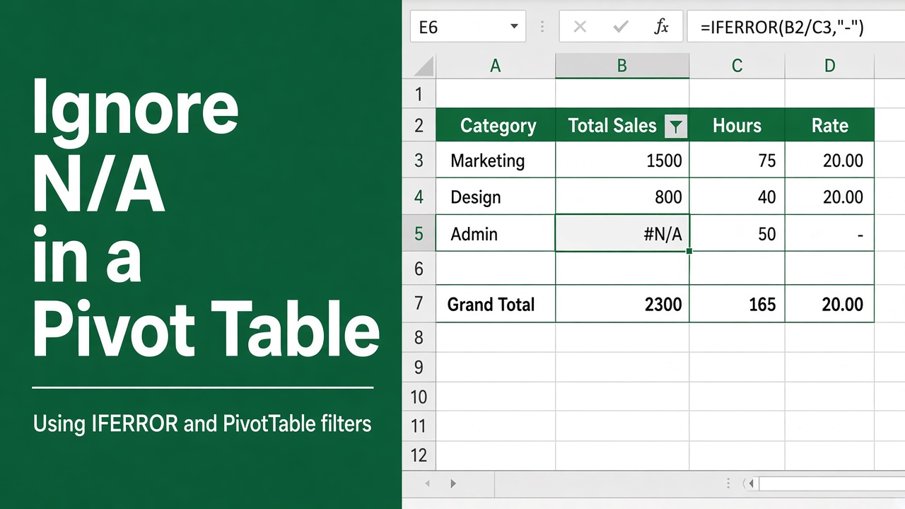 How to Ignore N/A in Excel Pivot Table: 5 Easy Methods featured image