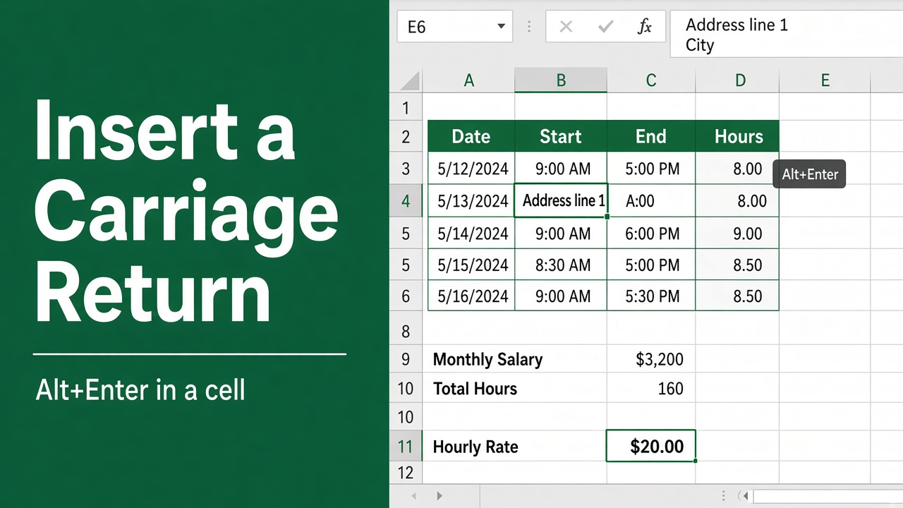 3 Easy Methods to Insert a Carriage Return in an Excel Cell featured image