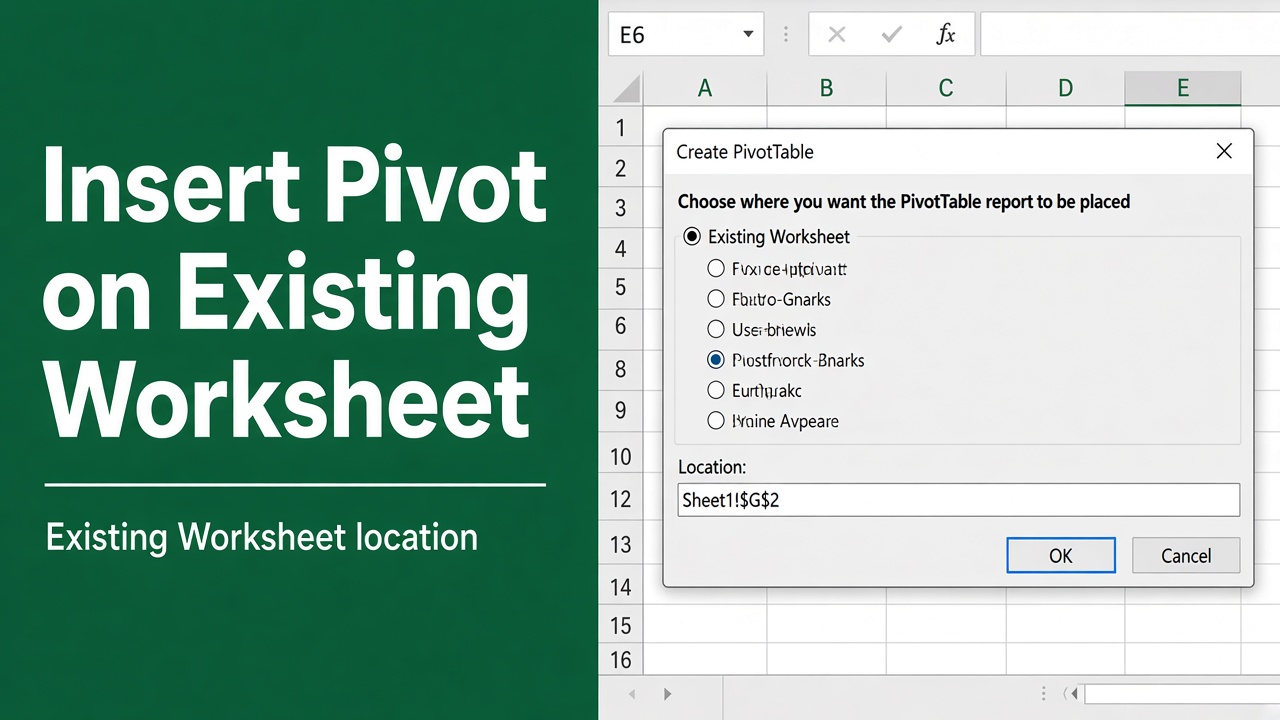 How to Insert Pivot Table in an Existing Worksheet? featured image