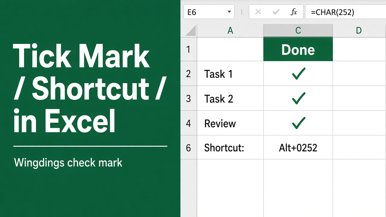 How to Insert Tick Mark in Excel Using Shortcut Key? featured image
