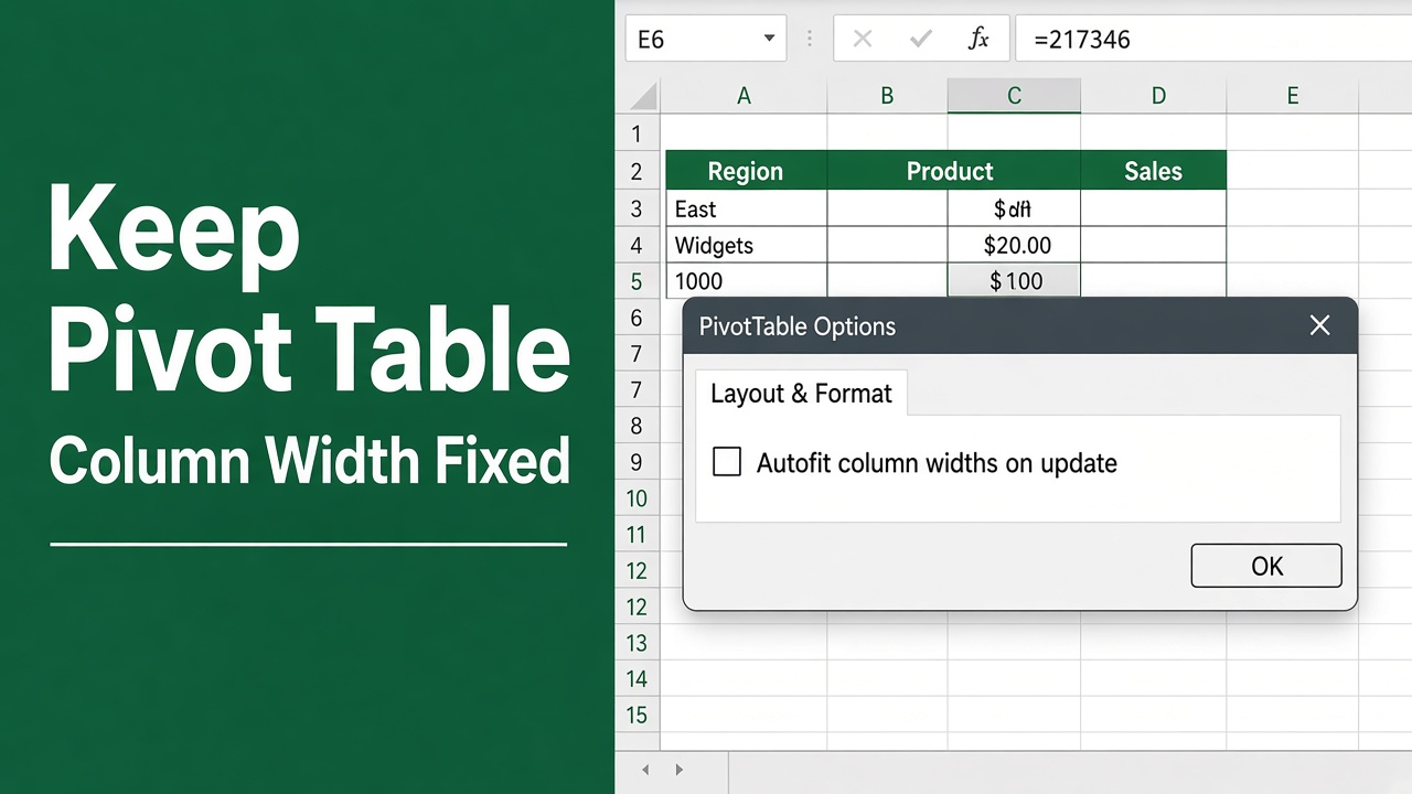 How to Keep Column Width Fixed in Excel Pivot Table? featured image