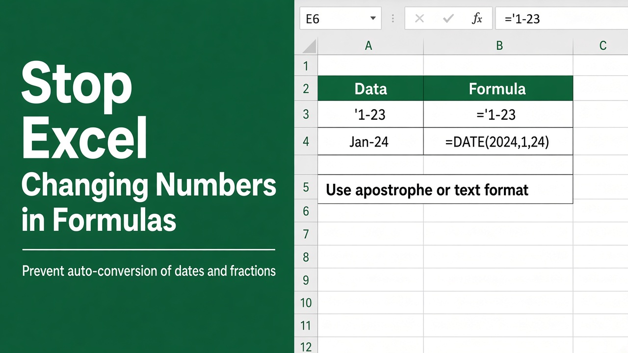 Foolproof Ways to Stop Excel from Changing Numbers in Formulas featured image