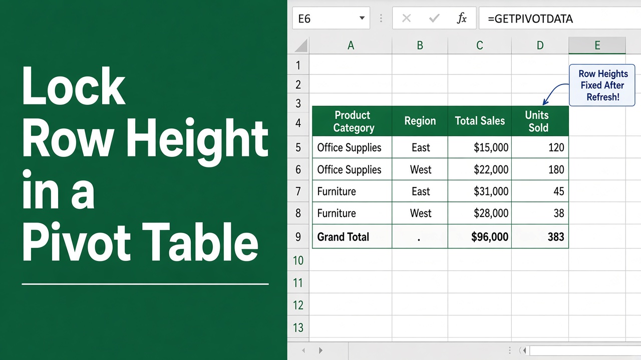 How to Lock Row Height in Excel Pivot Table: Step-by-Step Guide featured image