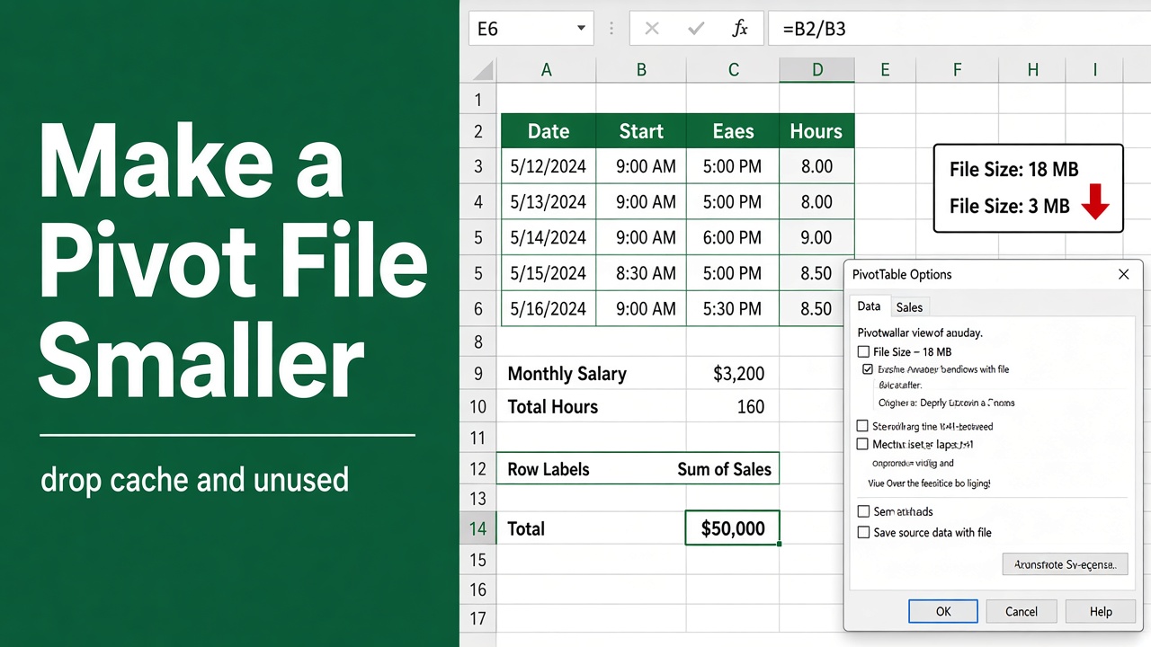 10 Effective Ways to Make Your Excel Pivot Table File Smaller featured image