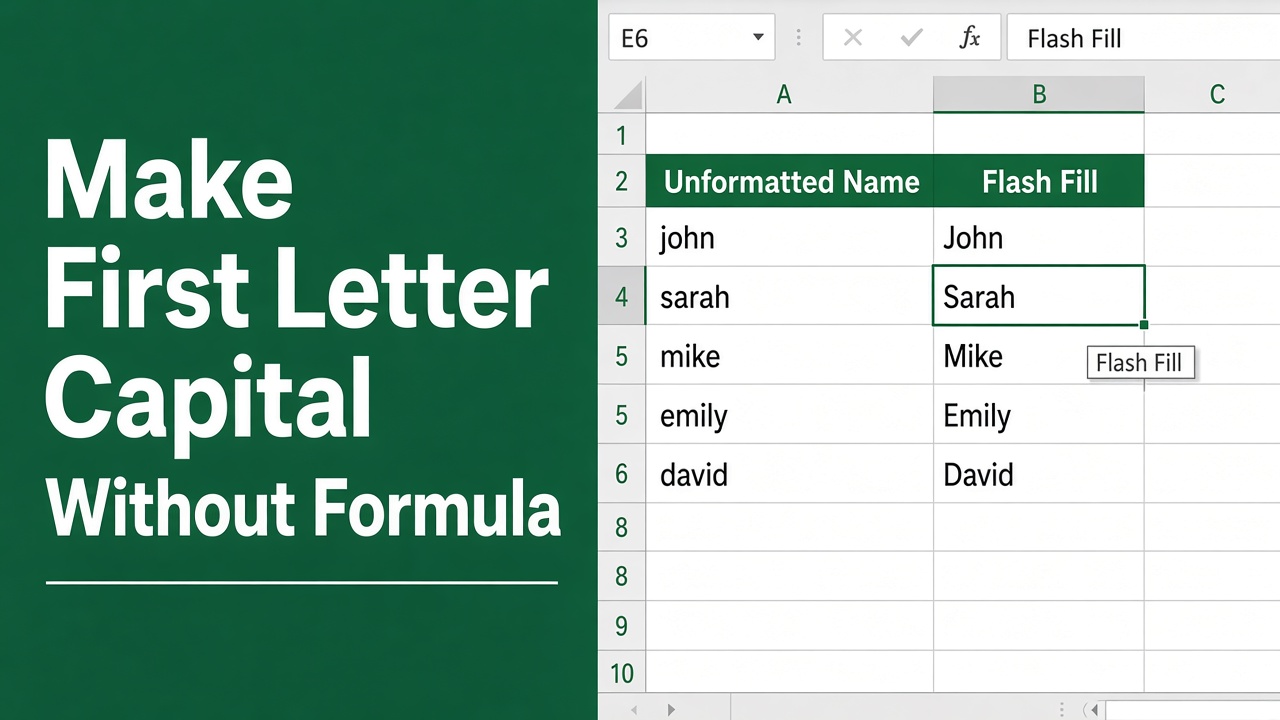 How to Make First Letter Capital in Excel Without Formula? featured image