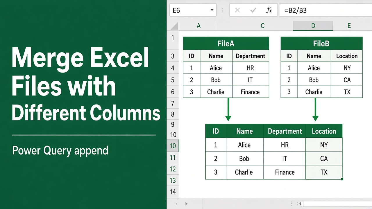 How to Merge Excel Files With Different Columns? featured image