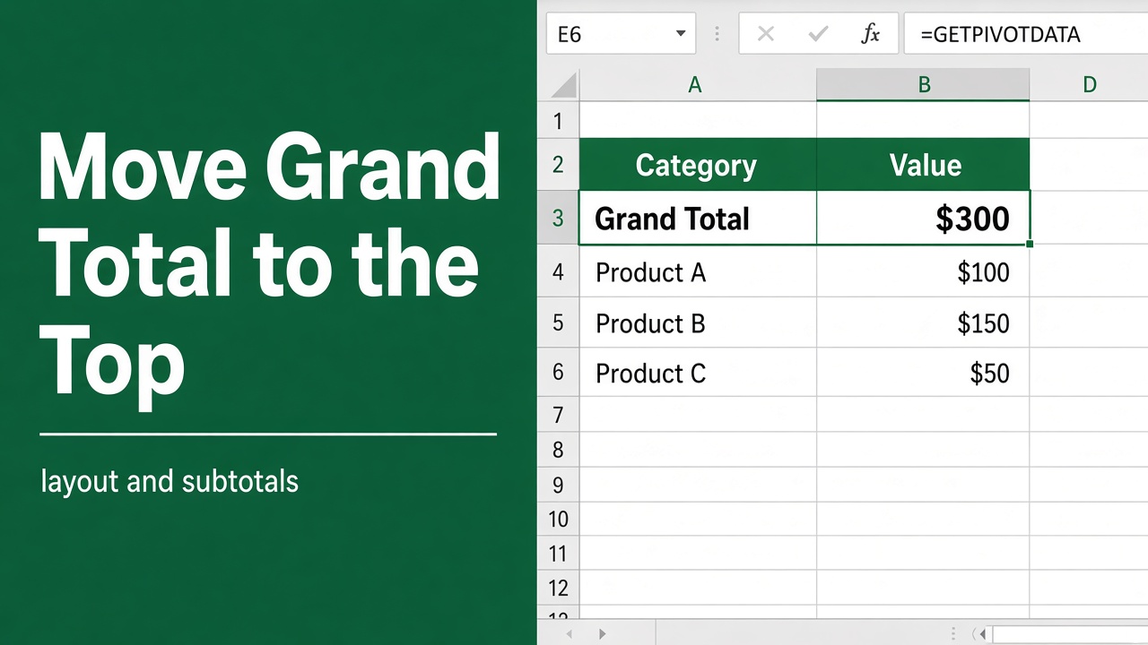 How to Move Grand Total to Top of Pivot Table? featured image