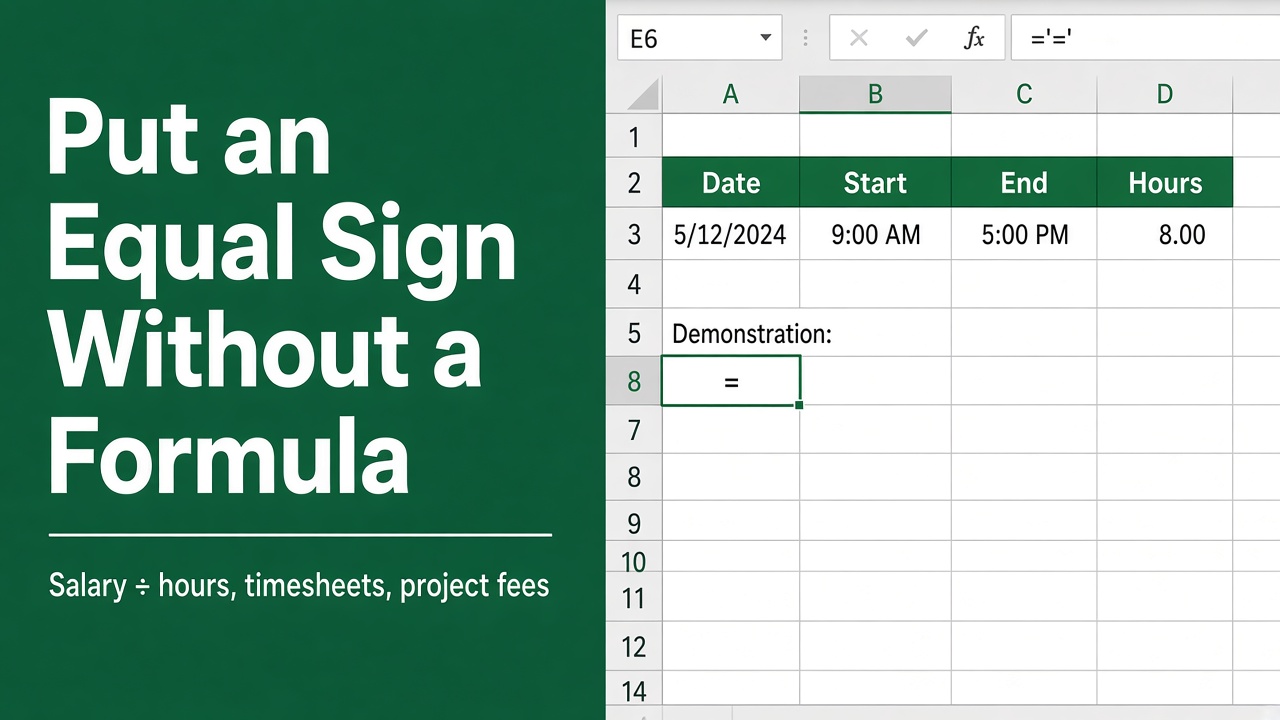 How to Put Equal Sign in Excel Without Formula? featured image