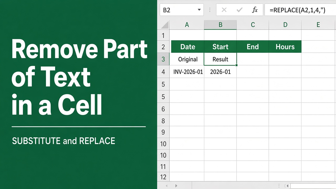 How to Remove Part of Text in a Cell in Excel: Easy Guide featured image