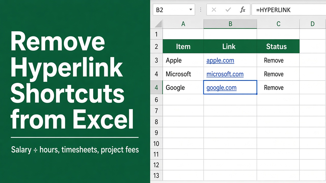 How to Remove Shortcuts (Hyperlinks) from Your Excel Files? featured image