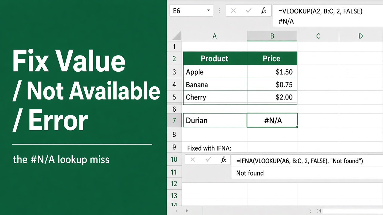 How to Solve Value Not Available Error in Excel? featured image