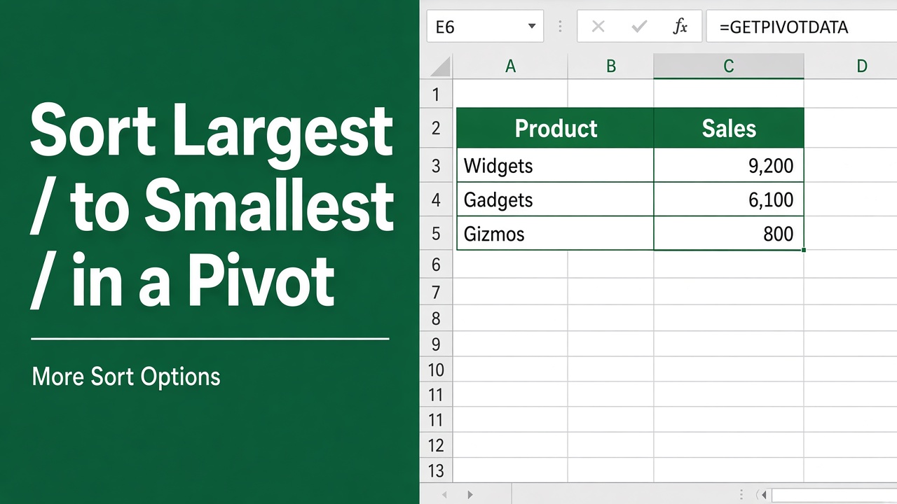 How to Sort Largest to Smallest in Excel Pivot Table? featured image