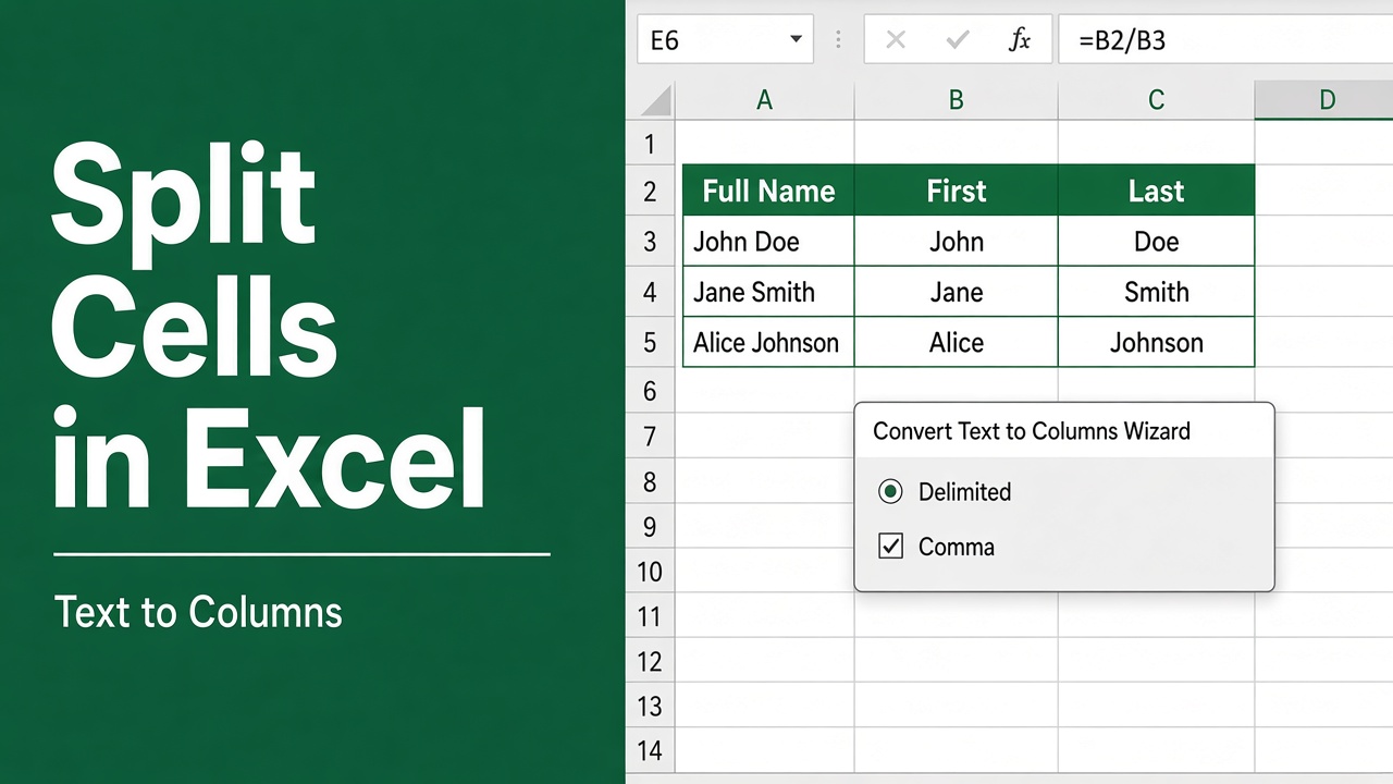 How to Split Cells in Excel: A Complete Guide featured image