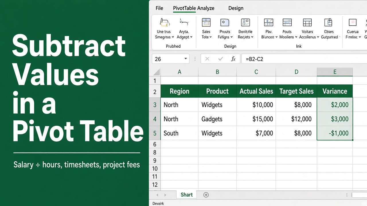 How to Subtract Values in an Excel Pivot Table: Easy Guide featured image