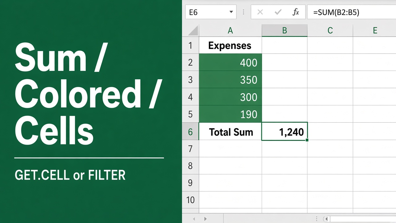 How to Sum Colored Cells in Excel? (4 Easy Methods) featured image
