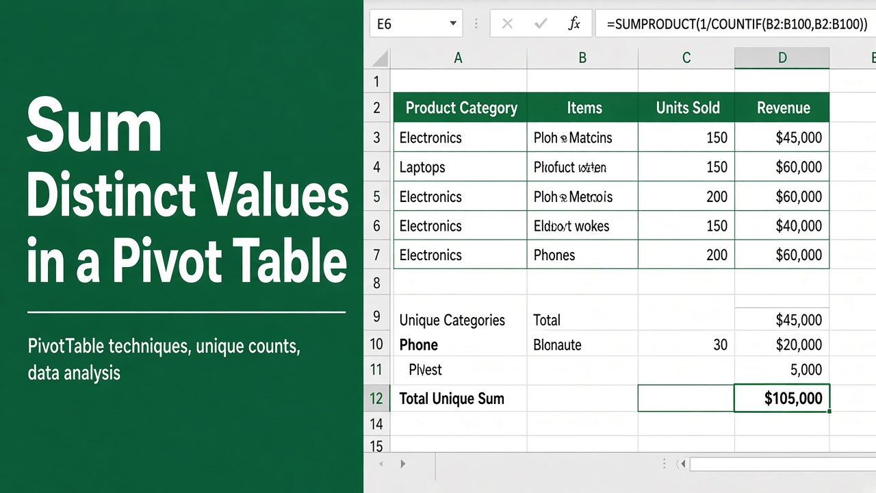 How to Sum Distinct Values in Excel Pivot Table? (4 Easy Methods) featured image