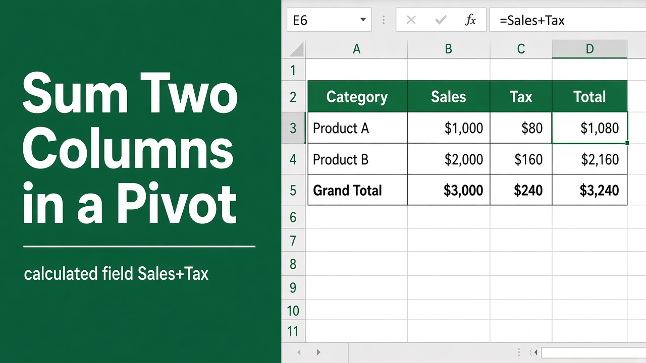 How to Sum Two Columns in Excel Pivot Table: Expert Tips! featured image