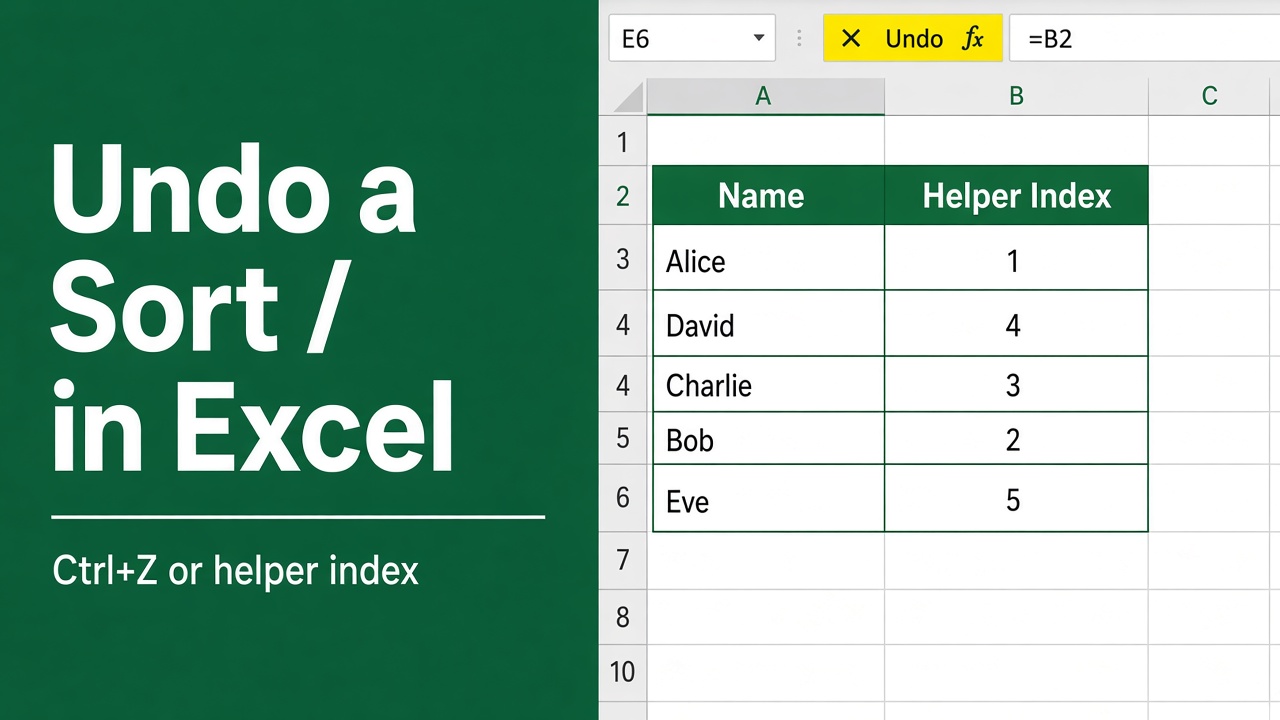How to Undo Sort in Excel: A Comprehensive Guide featured image