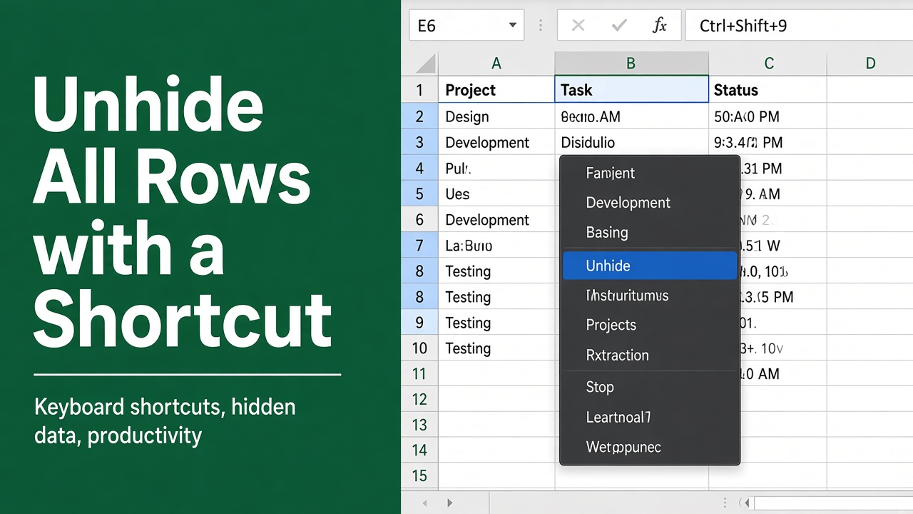 How to Unhide All Rows in Excel Using a Shortcut featured image