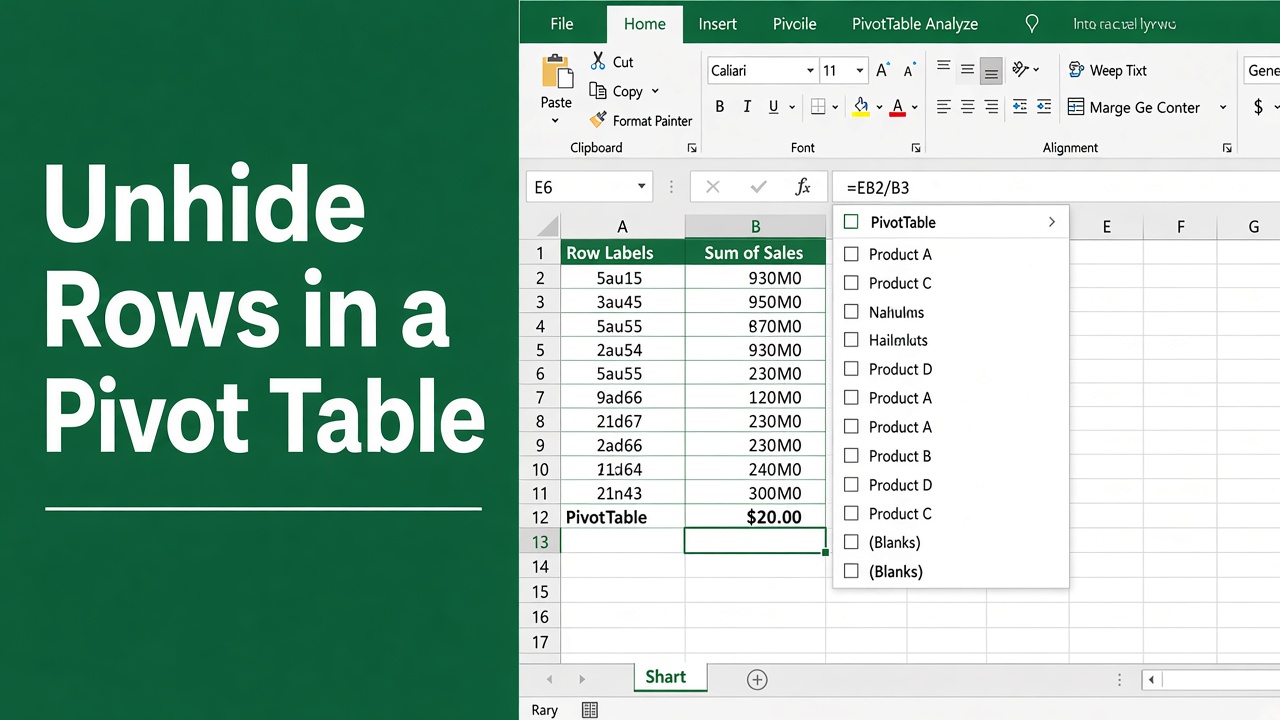 How To Unhide Rows In Excel Pivot Table: Easy Guide featured image