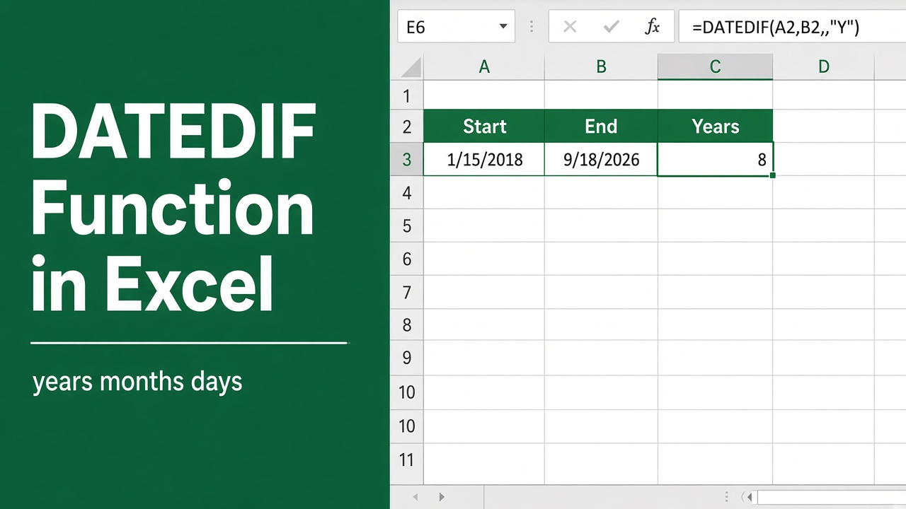 How to Use the DATEDIF Function in Excel: Expert Tips! featured image