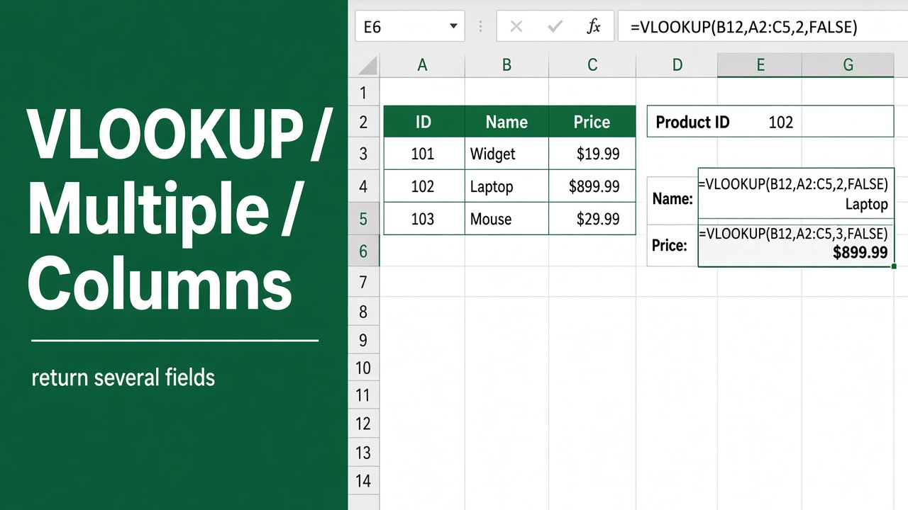 How to Use VLOOKUP with Multiple Columns in Excel? featured image