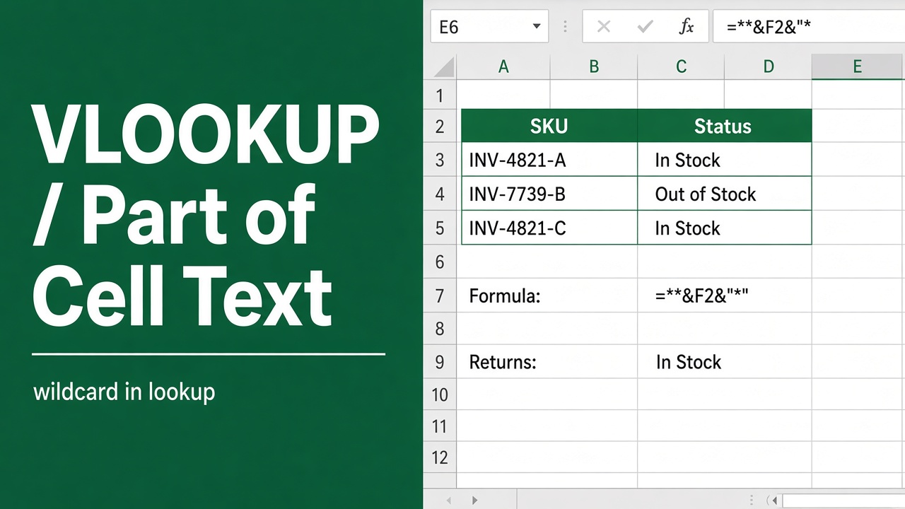 How to VLOOKUP Part of a Cell Text in Excel? featured image