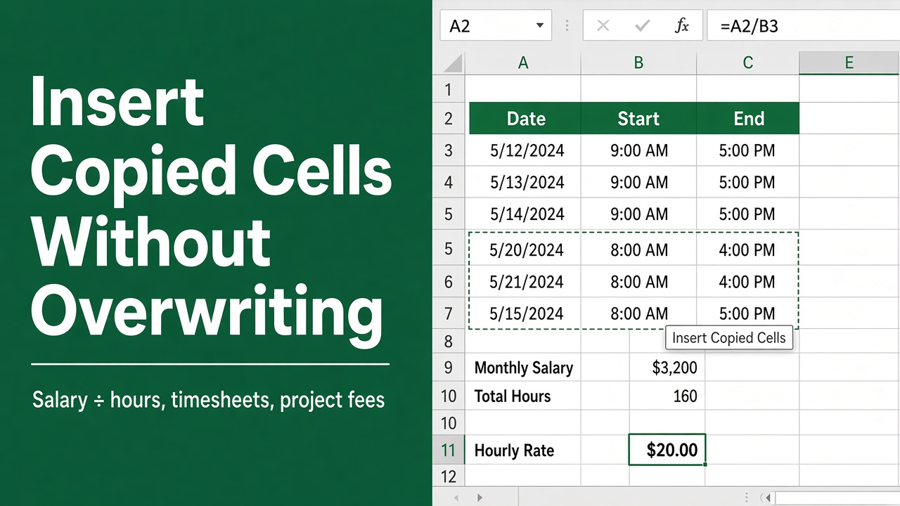 How to Insert Copied Cells in Excel Without Overwriting? featured image
