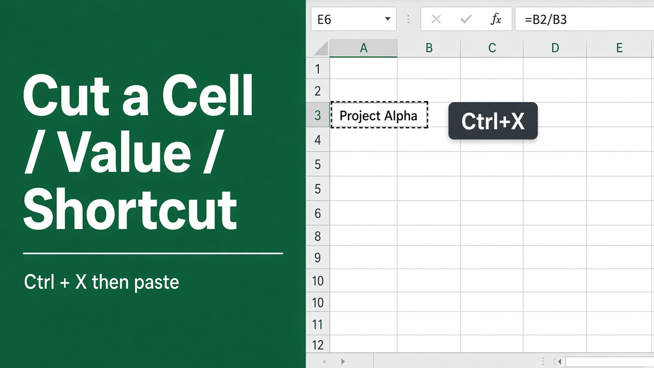 Easy Keyboard Shortcut to Cut a Cell Value in Excel featured image