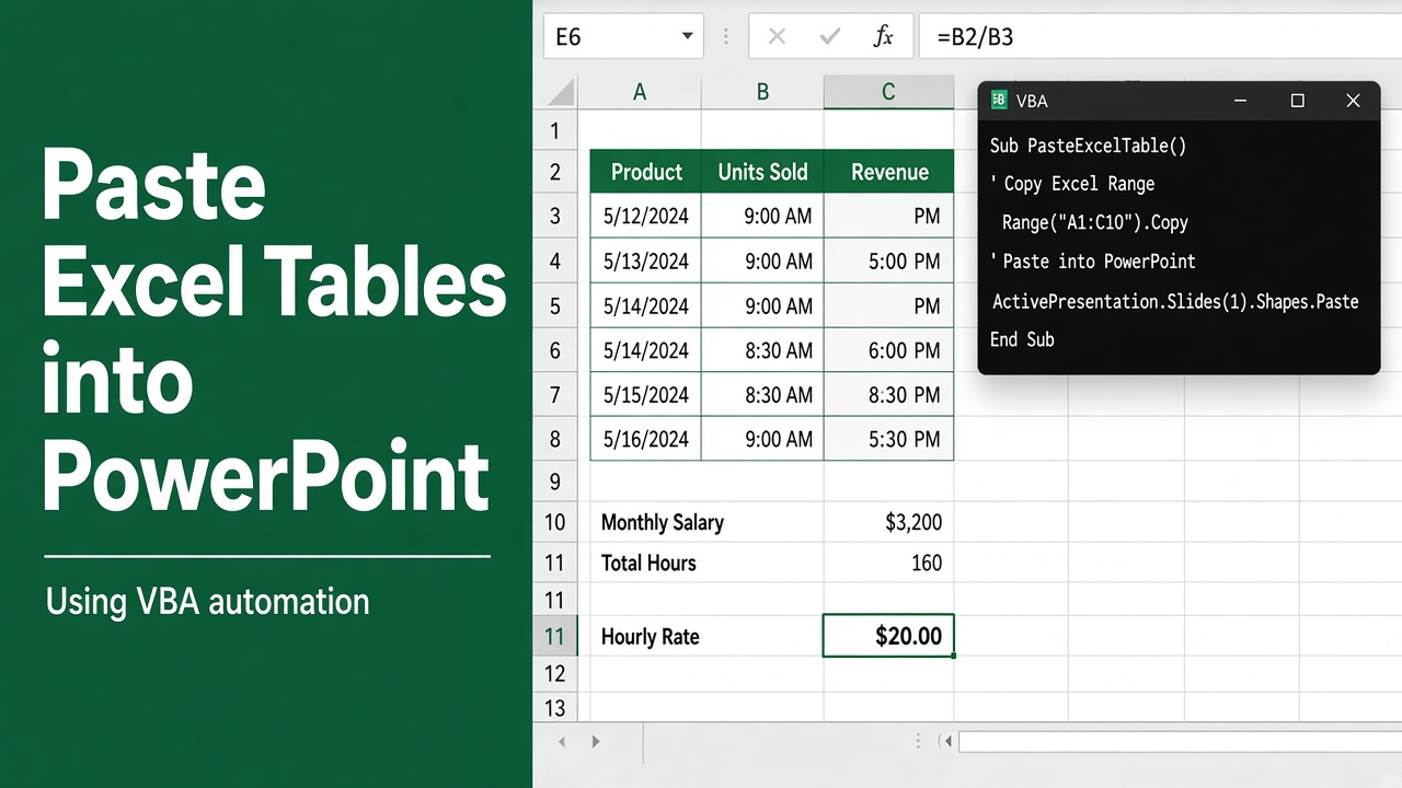 Paste Excel Tables into PowerPoint While Keeping Formatting with VBA featured image