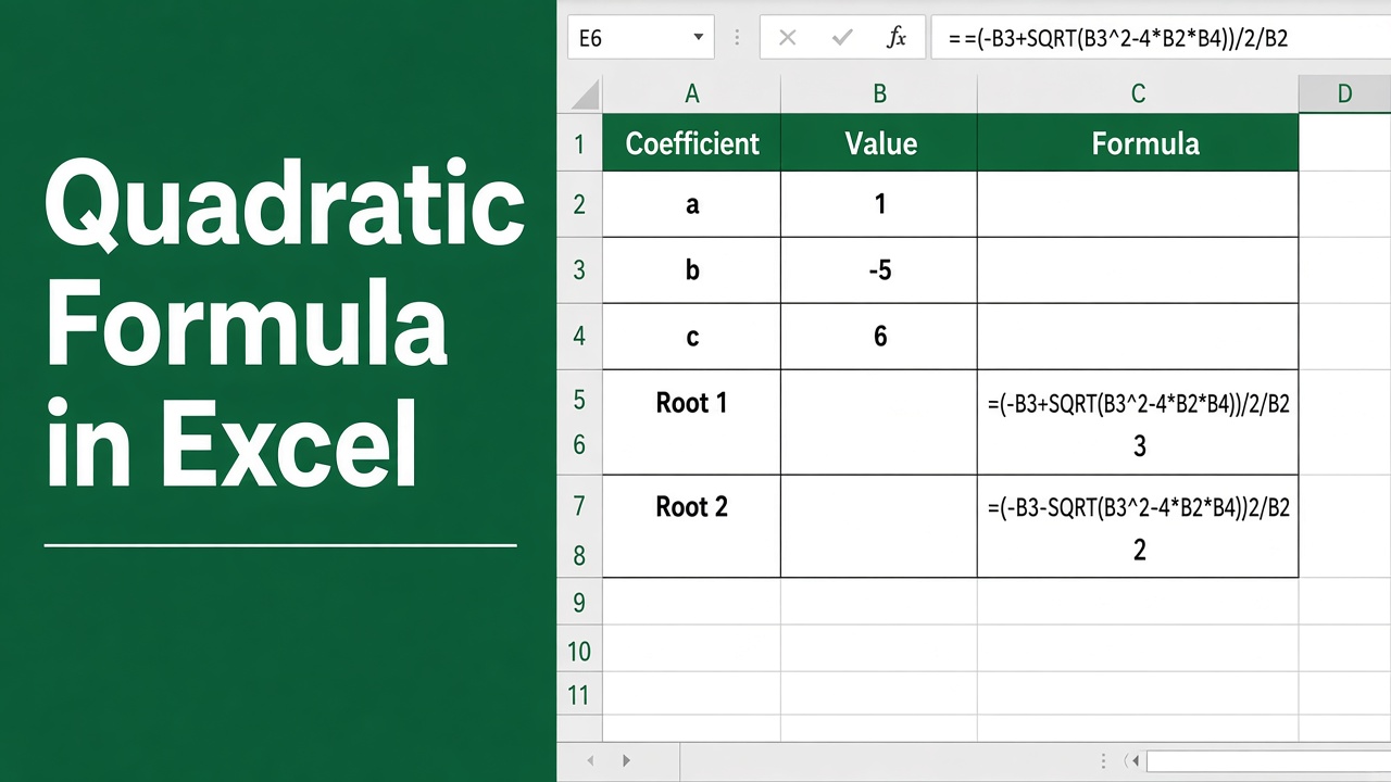 How to Use the Quadratic Formula in Excel: A Step-by-Step Guide featured image