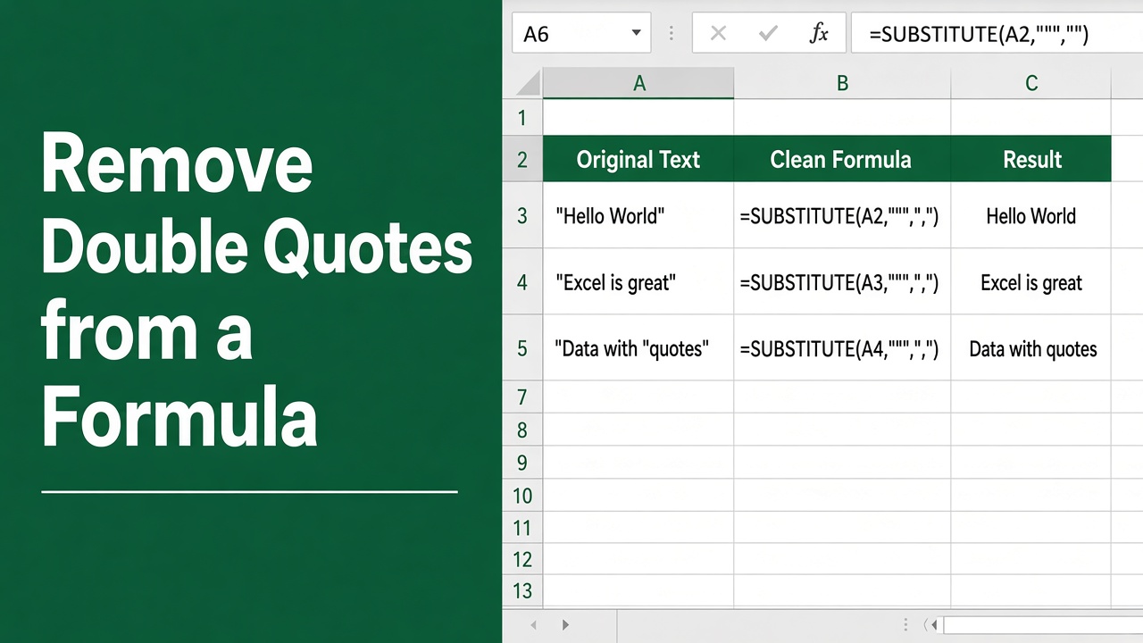 How to Remove Double Quotes from Excel Formula Easily? featured image