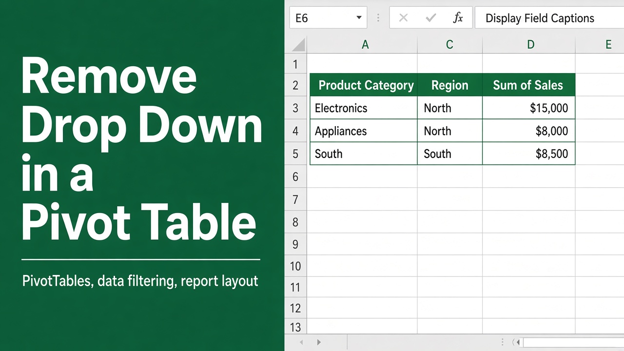 Remove Drop Down in Excel Pivot Table with This Easy Trick! featured image