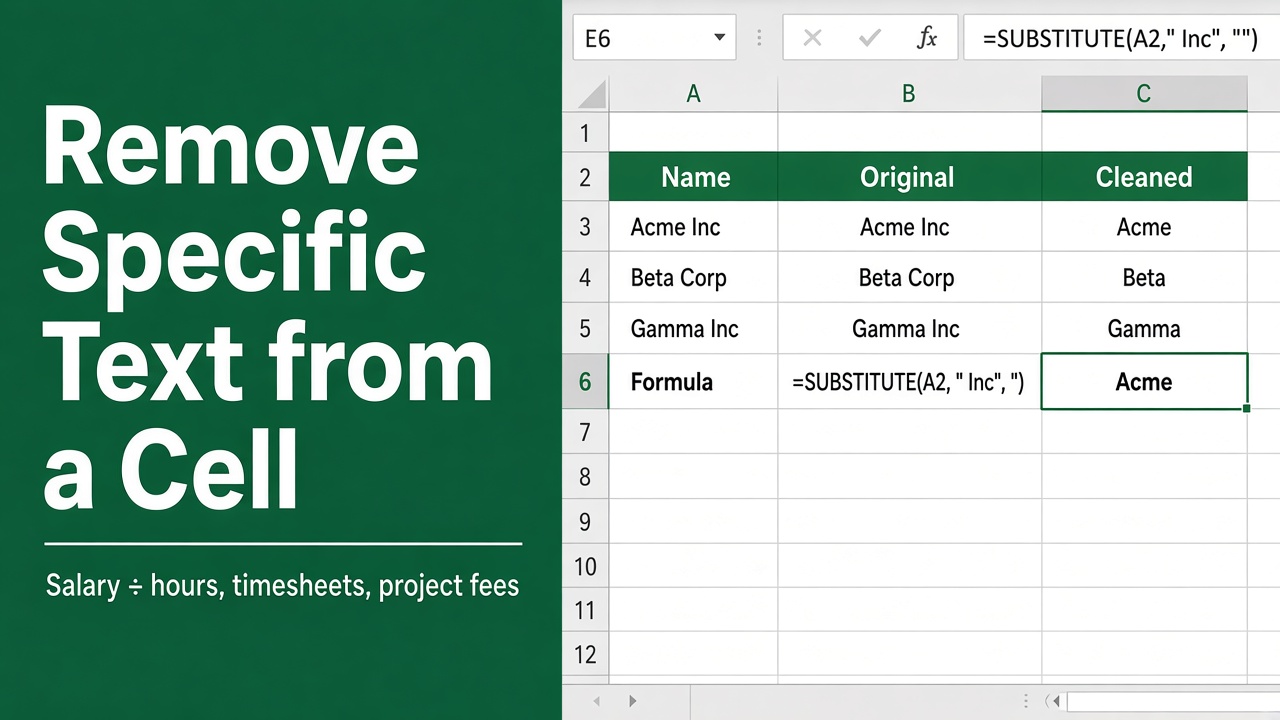 How to Remove Specific Text from a Cell in Excel Using a Formula? featured image