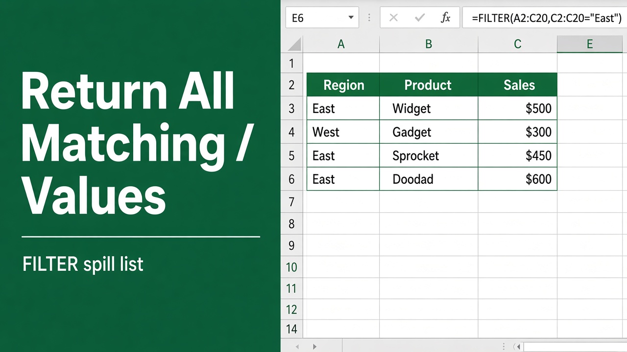 How to Return All Values That Match Criteria in Excel? featured image