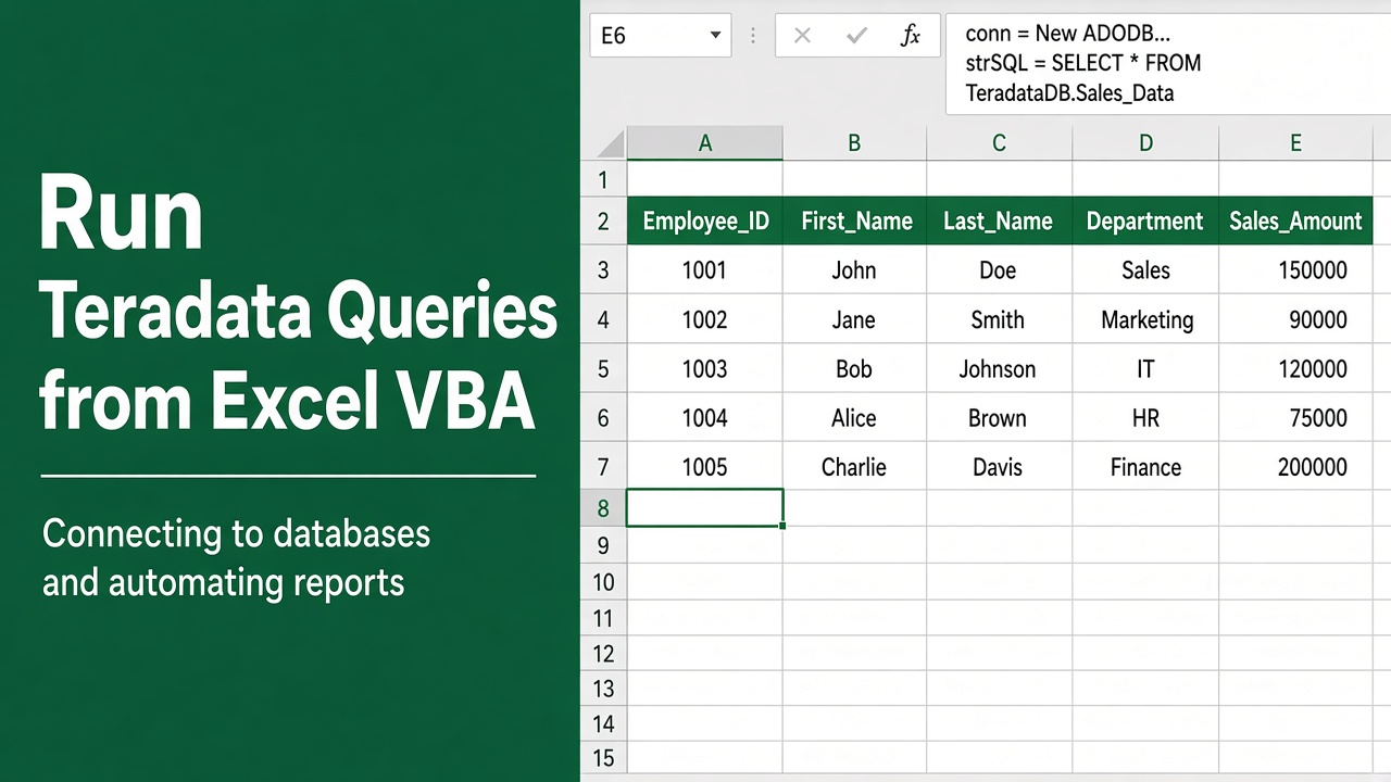 Run Teradata Queries from Excel VBA – Bridging the Gap featured image