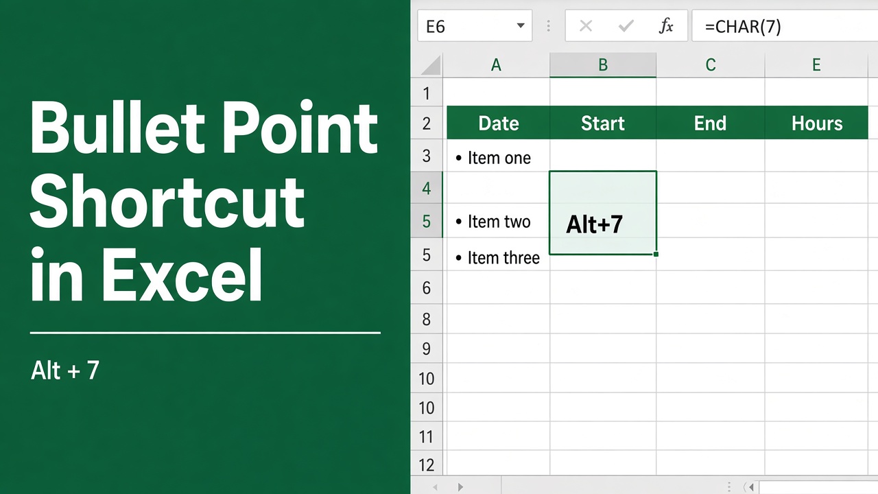 How to Insert Bullet Points in Excel Using Shortcuts? featured image