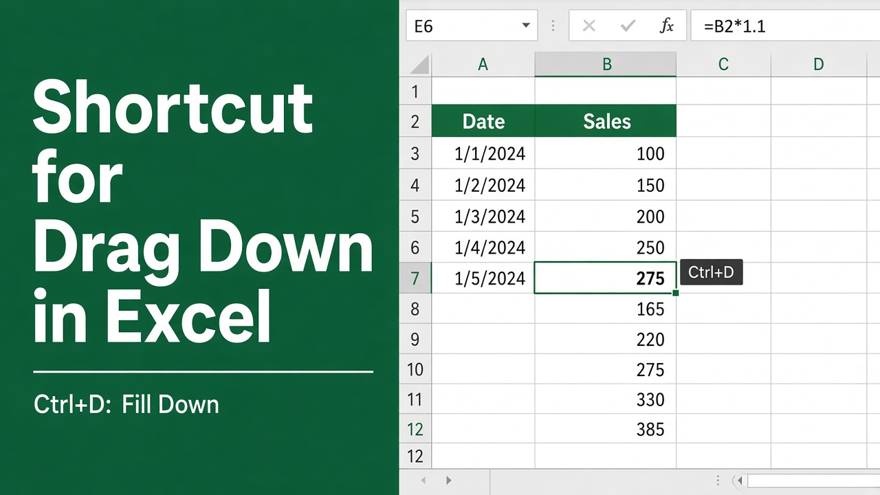 Quick & Easy Shortcut for Drag Down in Excel featured image