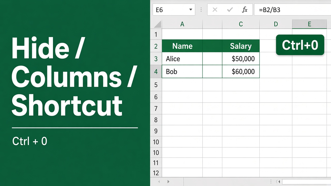 How to Quickly Hide Columns in Excel Using Shortcuts? featured image