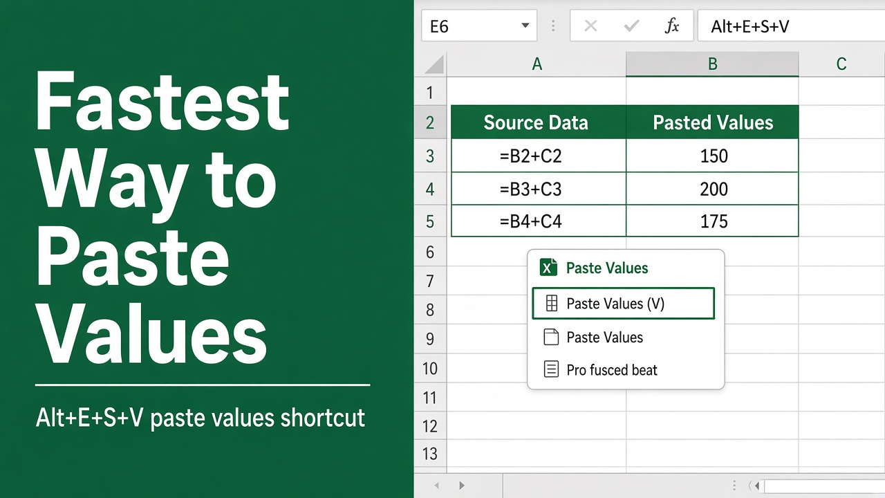 The Fastest Way to Paste Values in Excel Using Shortcuts featured image