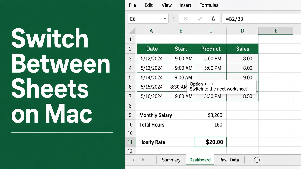 Effortlessly Switch Between Sheets in Excel on Mac with This Shortcut featured image