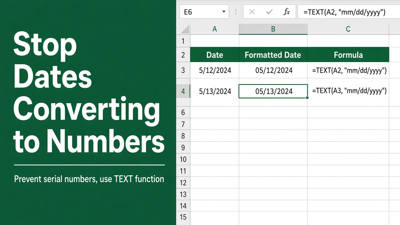 How to Stop Excel from Converting Dates to Numbers in Formulas featured image