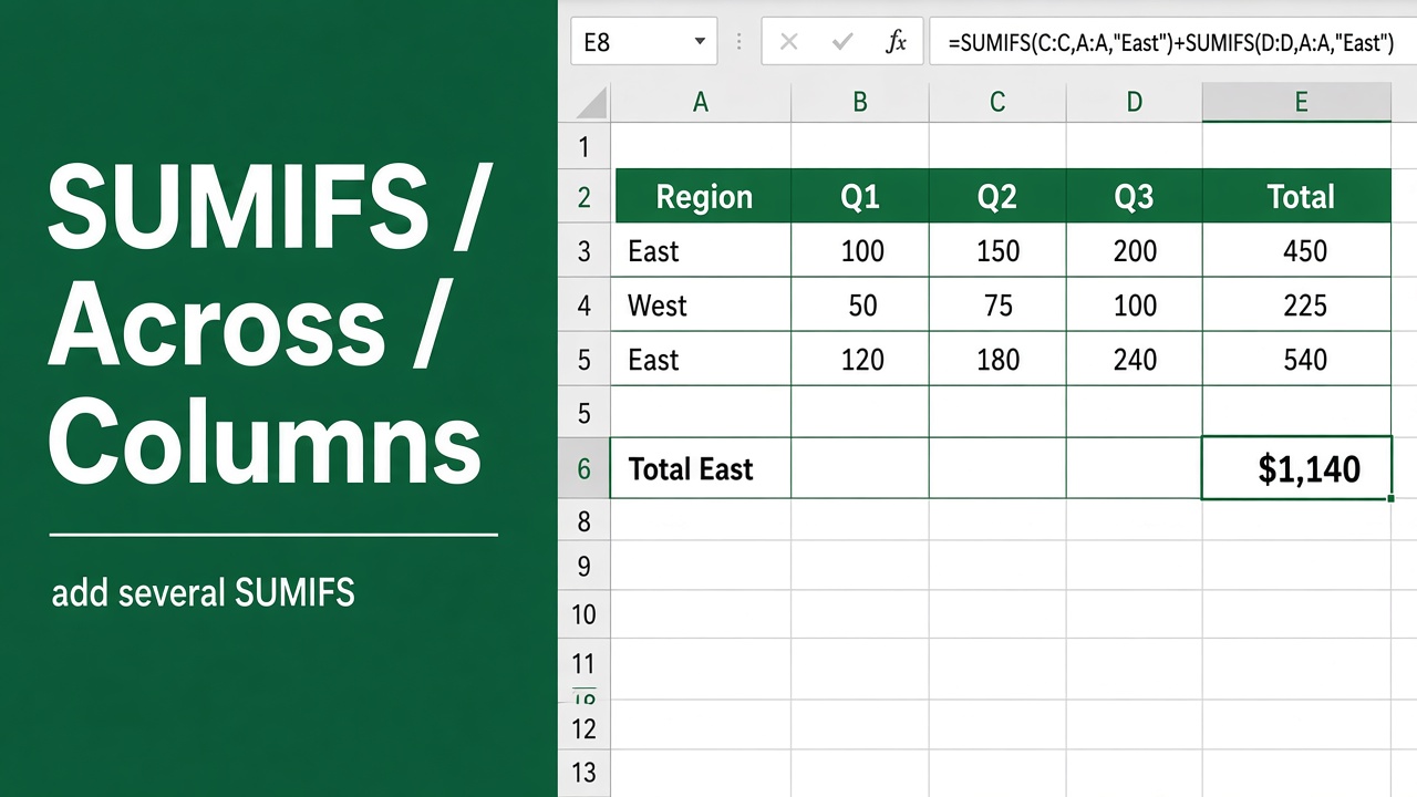 How to Use SUMIFS Across Multiple Columns in Excel? featured image